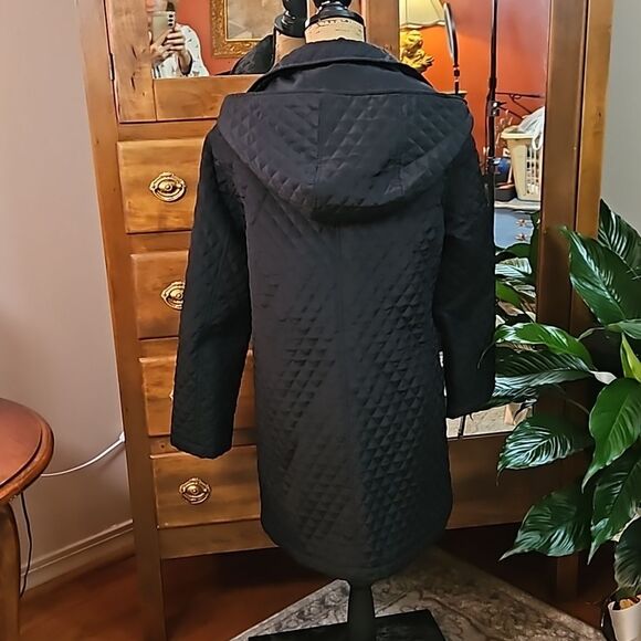 Nordic Nights Black quilted coat with hood size Small - Picture 6 of 12